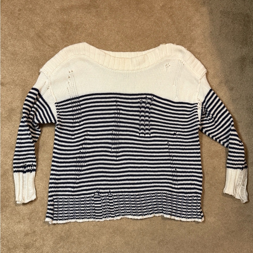 BDG Navy and Cream Striped Sweater